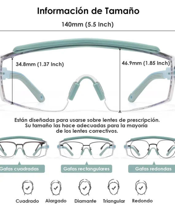 Gafas Lentes de seguridad sobre gafas con receta